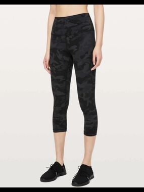 lululemon athletica Black Camo Capri Leggings